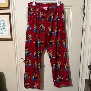 The Simpsons Homer Duff Beer Pajama Pants Red XL
